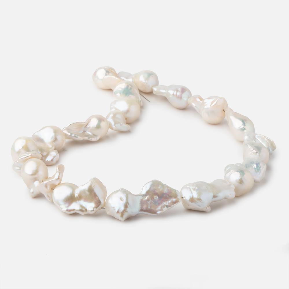 23x14-36x16mm Off White Ultra Baroque Freshwater Pearl 16.5 inch 16 pieces