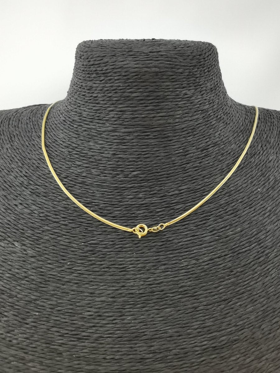 24K 23.5 inch Real Gold Plated Snake Cocoon Necklace Chain for Jewelry Necklace Making, 23 1/2 x 1/16 x 1/32 Inches, Cocoon Necklace w/ Spring Ring | CN-391 Clearance Pricing