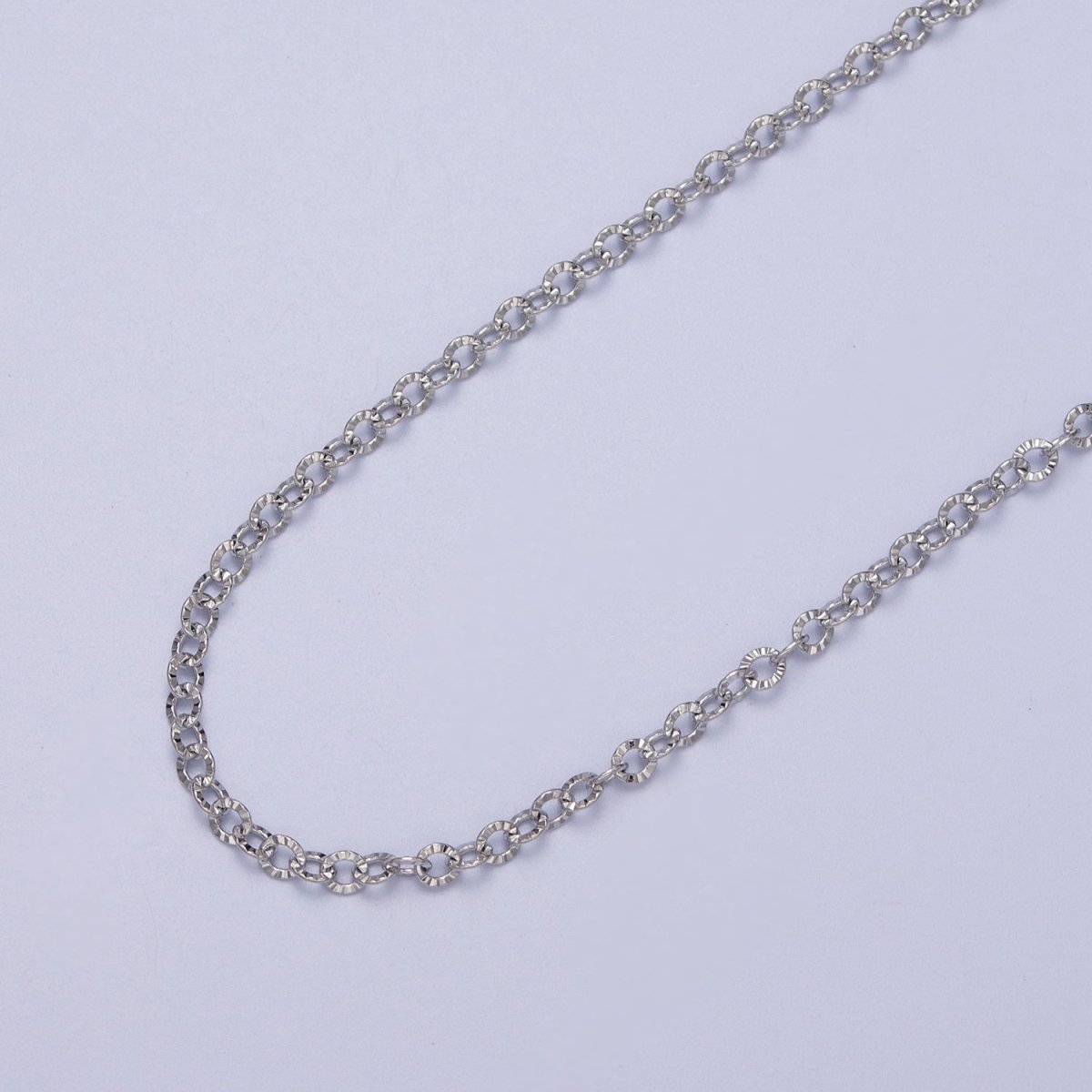 24K Gold Filled 2.2mm Sunburst Rolo Cable Unfinished Textured Chain in Gold & Silver | ROLL-937 ROLL-938 Clearance Pricing