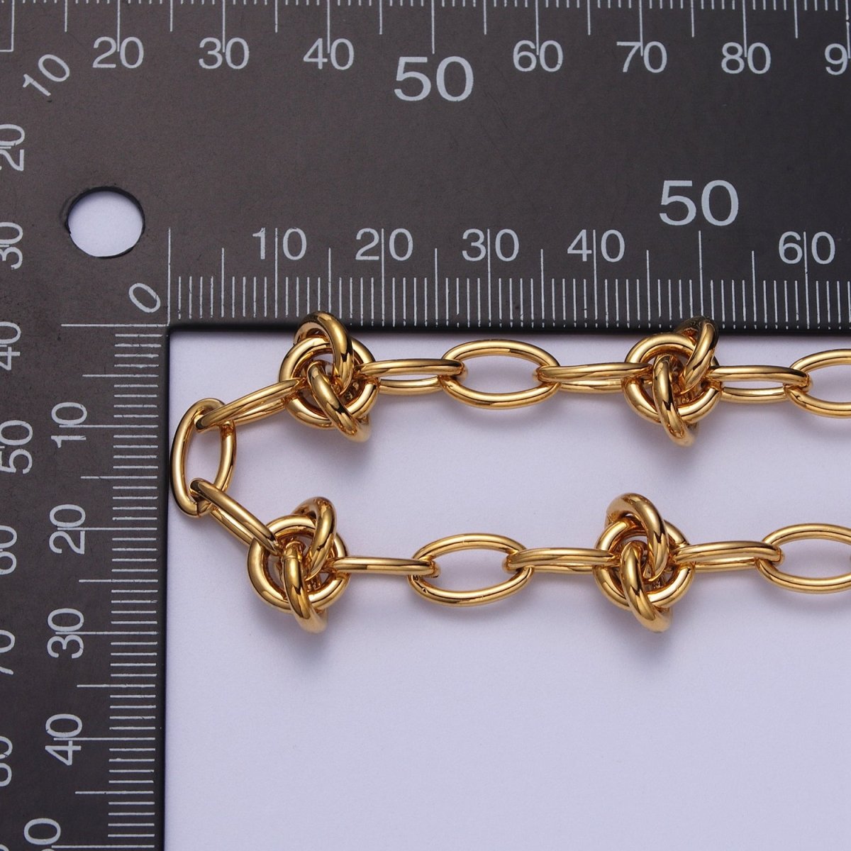 24K Gold Filled 8mm, 13mm Geometric Knot Paperclip Unfinished Chain in Gold & Silver | ROLL-00994 ROLL-00995, ROLL-00960 ROLL-00961 Clearance Pricing