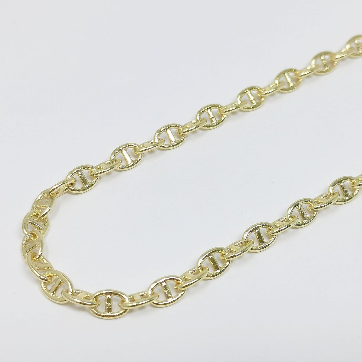 24K Gold Filled Anchor Chain by Yard, Gold Filled Mariner Chain by Yard, Wholesale bulk Roll Chain for Jewelry Making 5x9mm | ROLL-355 Clearance Pricing