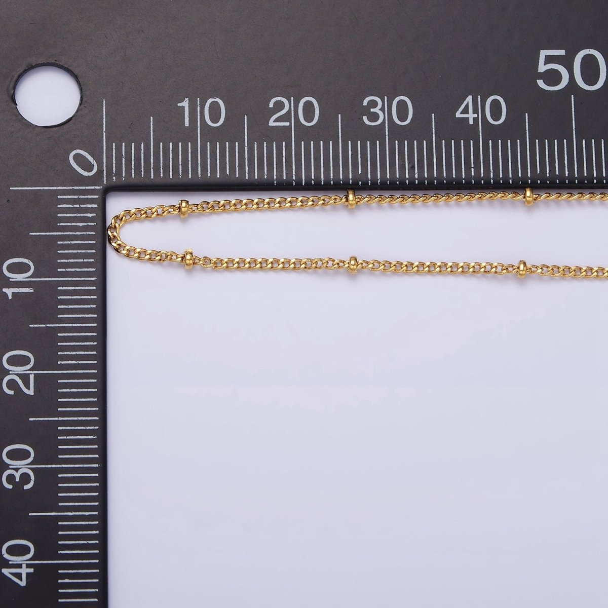 14K Gold Filled Beaded Cable Chain Necklace, Silver Gold Satellite Chain Necklace 18 inch | WA-1843 WA-1844 Clearance Pricing