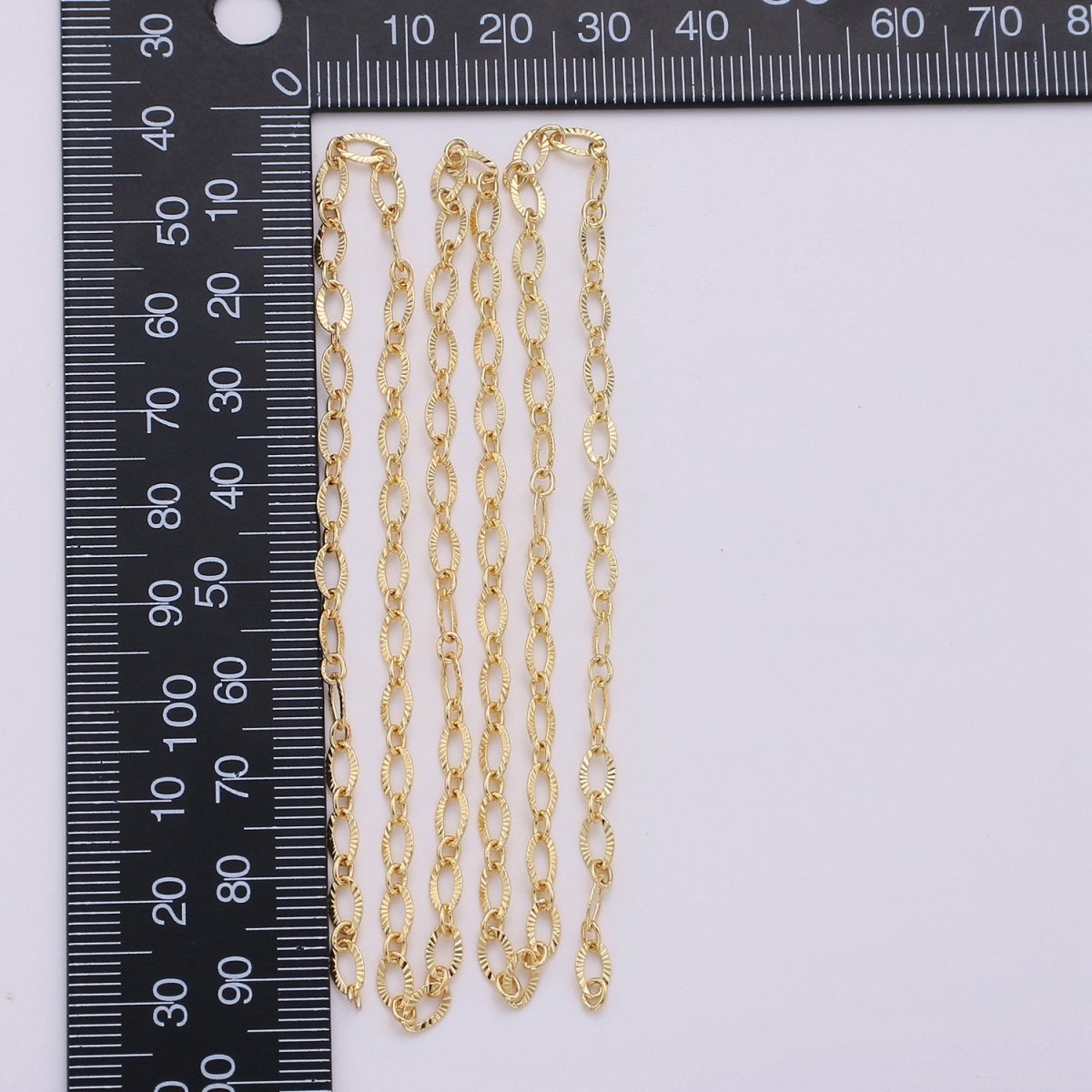 OS 24K Gold Filled Chain - Textured CABLE Chain - 6x3.5mm - Unfinished Chain by Yard For Jewelry Making | ROLL-135 Clearance Pricing