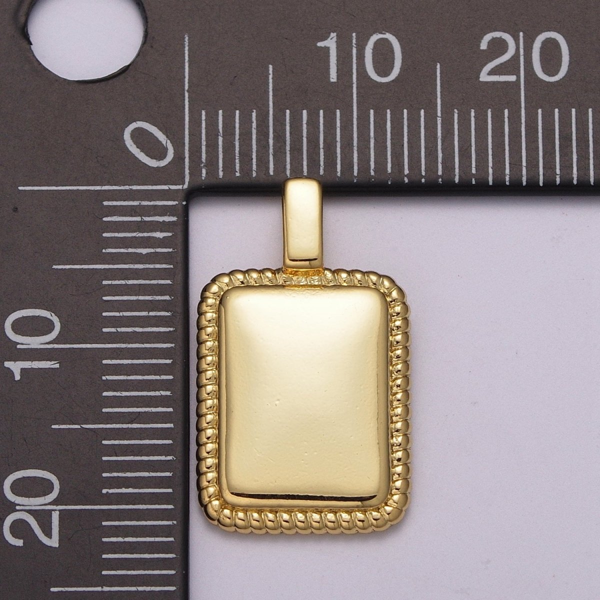 24k Gold Filled Classic Rectangle Pendant Charm for Necklace Minimalist Jewelry / N-1437