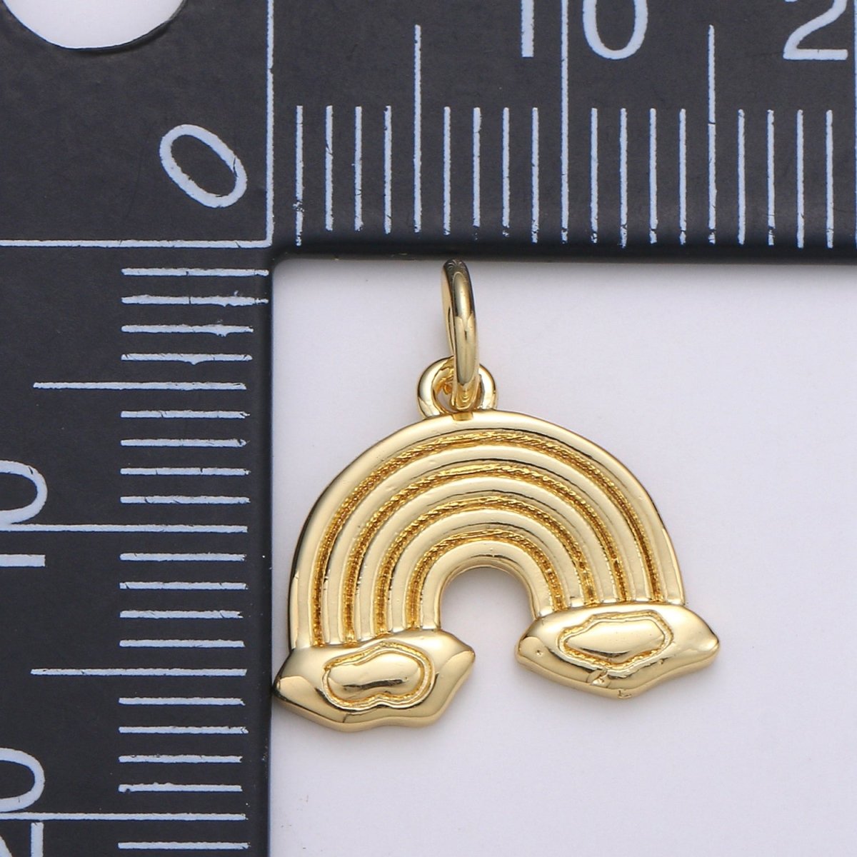 24k Gold Filled Dainty Rainbow Cloud Charm, Gold Cloud Rainbow Pendant for Necklace Bracelet Earring Charm Component Supply E-066