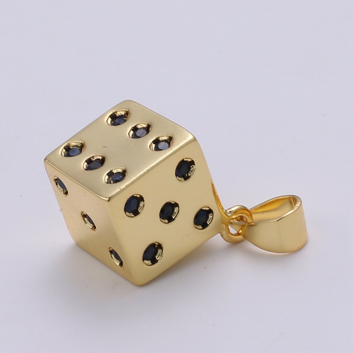 24K Gold Filled Dice, Dainty Dice, Gold Lucky Dice Charm Necklace Jewelry Craft Supply For Necklace Earring Bracelet Component | J249