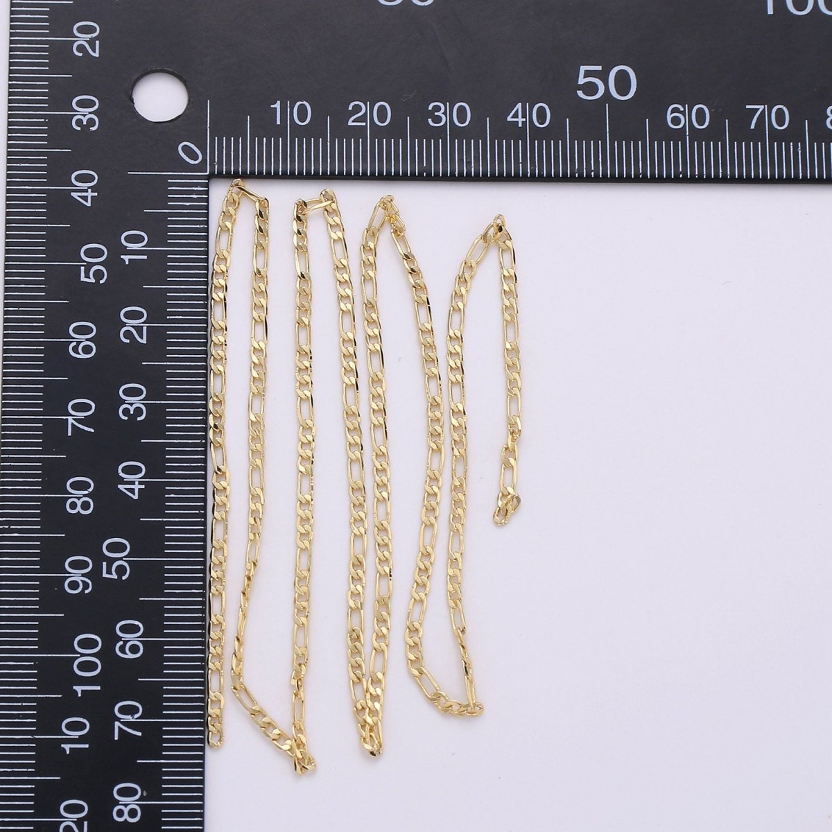 24K Gold Filled Figaro Chain, 2mm Gold Simple FIGARO Chain, Gold Dainty Chain, Bulk Supply Jewelry Chain by Yard for Necklace Anklet | ROLL-160