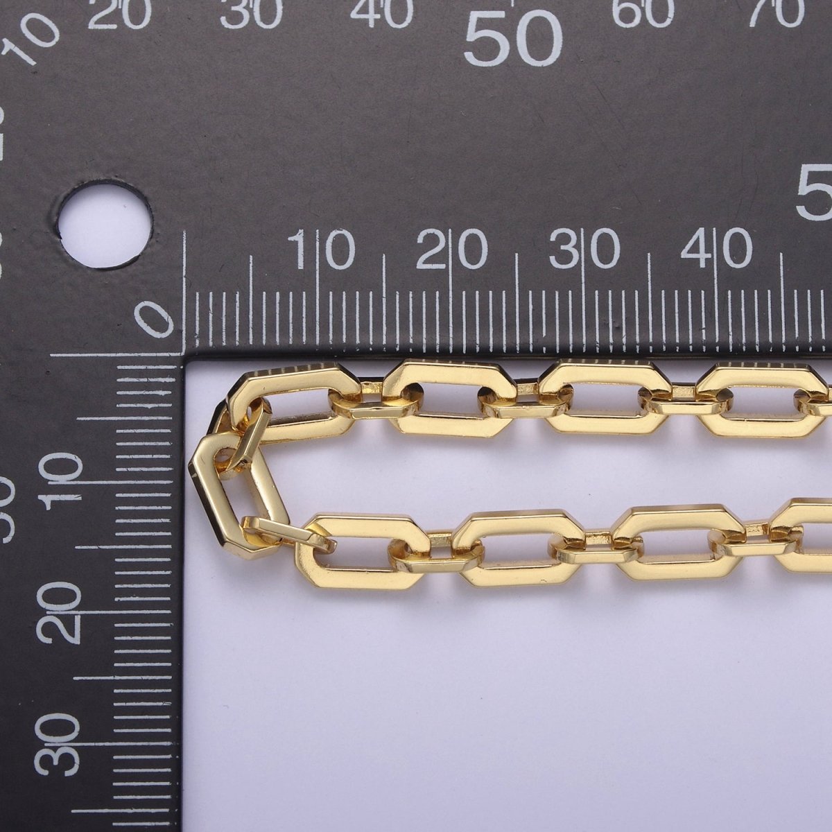 24K Gold Filled PaperClip Chain, 10X5.5mm Hexagonal Paperclip Unfinished Chain For Necklace Making Jewelry Supply Component | ROLL-654 Clearance Pricing