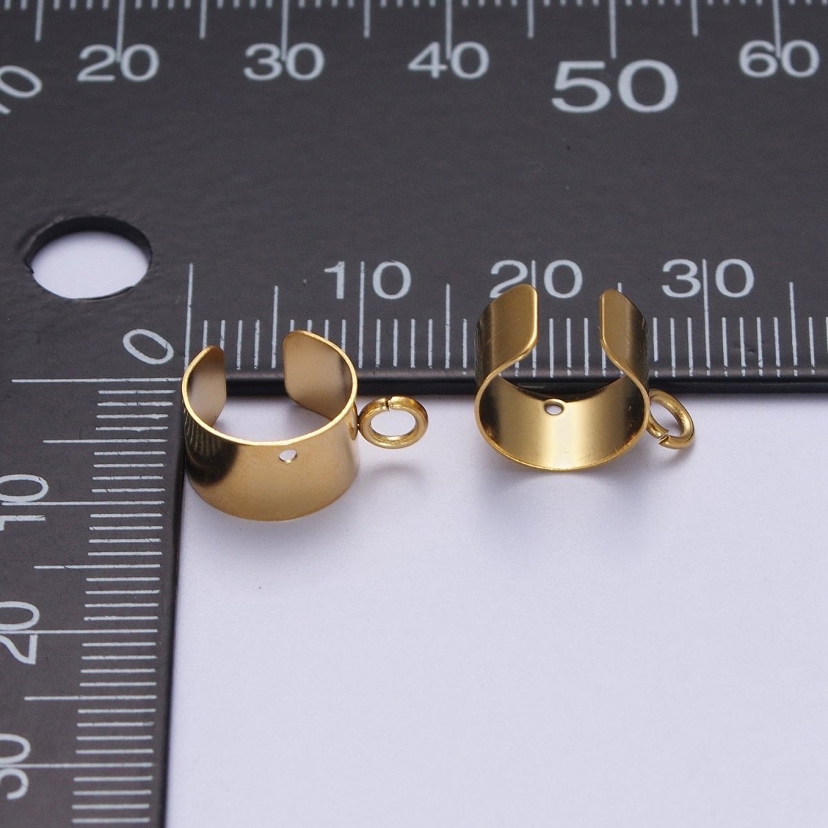 24K Gold Filled Stainless Steel Open Loop Wide Band Ear Cuff Earrings Supply | K-207
