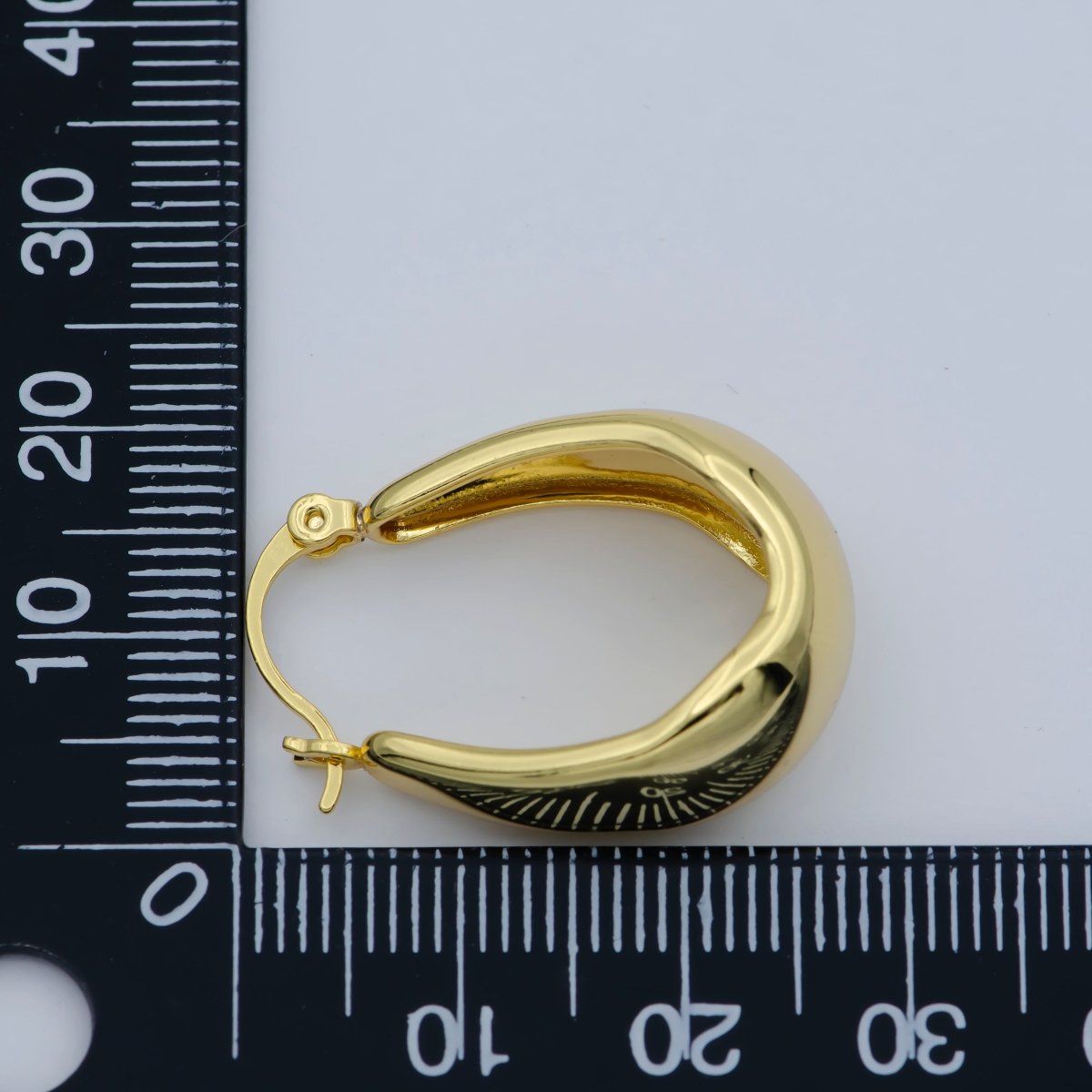 24k Gold Filled Thick Hoops - Gold Thick Hoop Earrings - Chunky Thick Hoops - Light Weight Hoops Dome Earring P-264