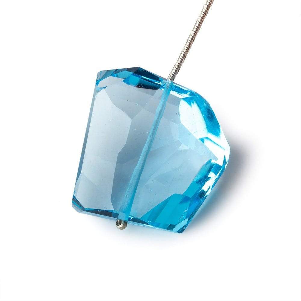 25x24mm Swiss Blue Topaz Faceted Nugget Focal Bead 1 piece