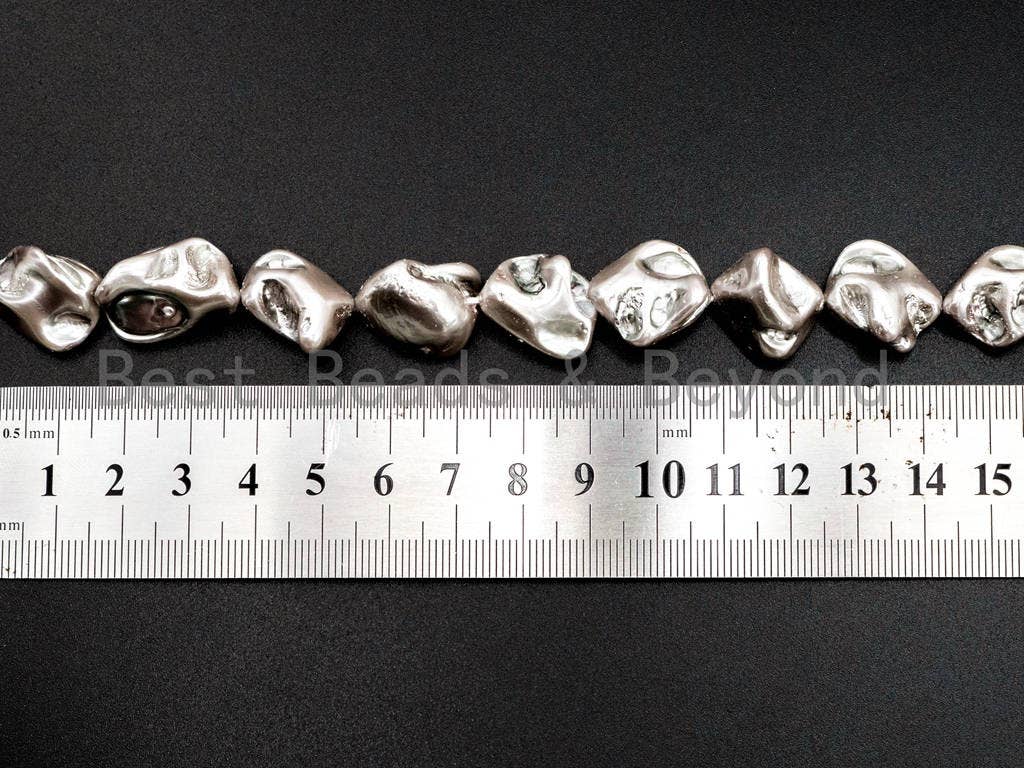 Quality Natural Mother of Pearl baroque beads, 15-21mm, Grey Color Irregular Shape Gemstone Beads, 16inch strand, SKU#T110