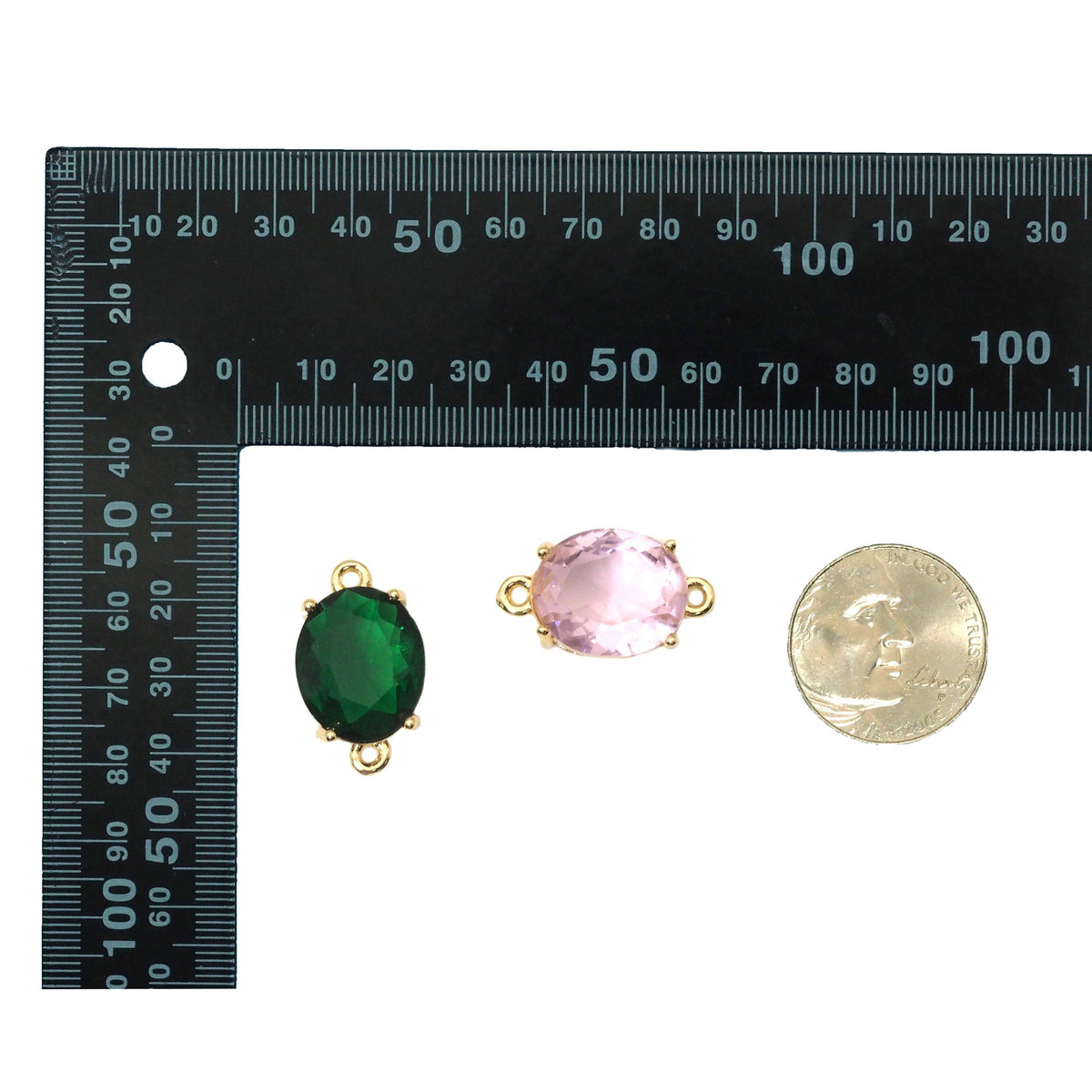 Big Colorful Oval CZ Spacer Beads, Sku#LD384