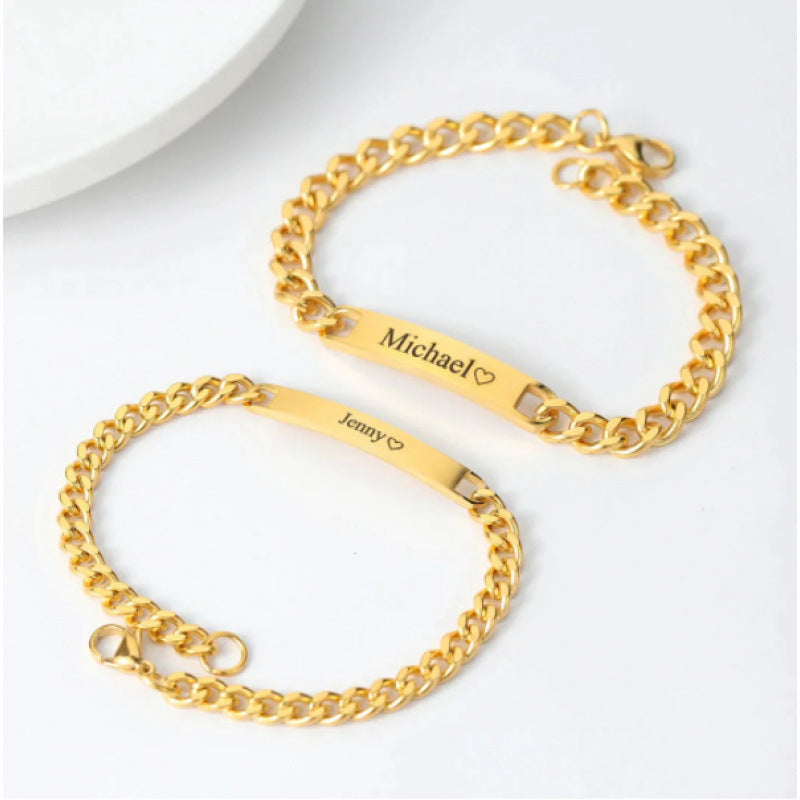 European And American Jewelry Couple Bracelet Titanium Steel