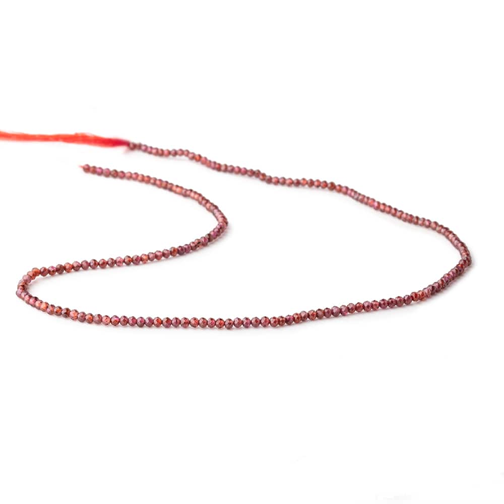 2mm Garnet Micro Faceted Rondelle Beads 13 inch 188 pieces