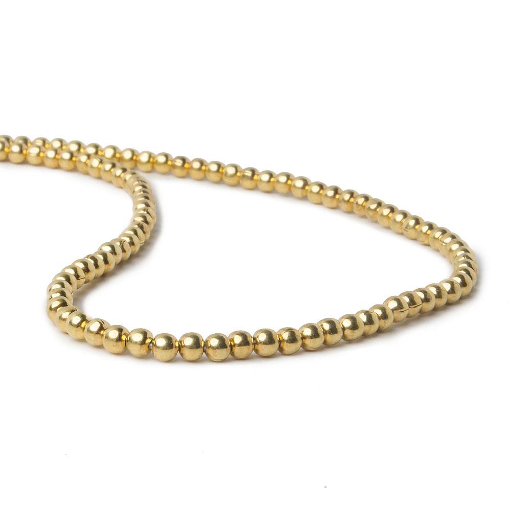 2mm Vermeil Plain Round Beads 96 beads 8 inch