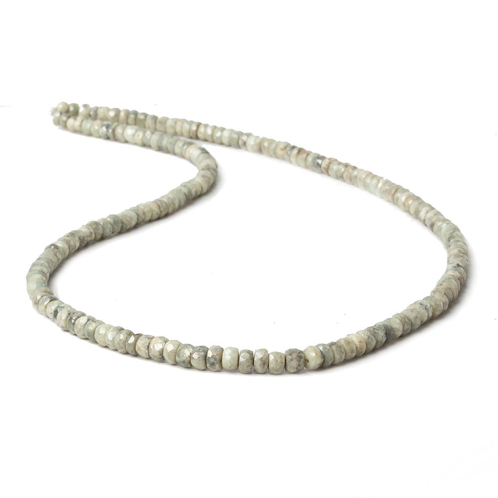 3-3.5mm Mystic Cat's Eye Green Quartz faceted rondelles 16 inch 165 pieces