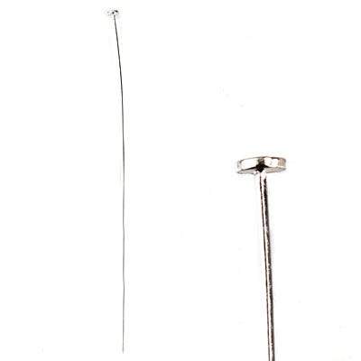 3" length Sterling Silver Disc Headpin, 22 Gauge Wire, 10 pieces per Bag