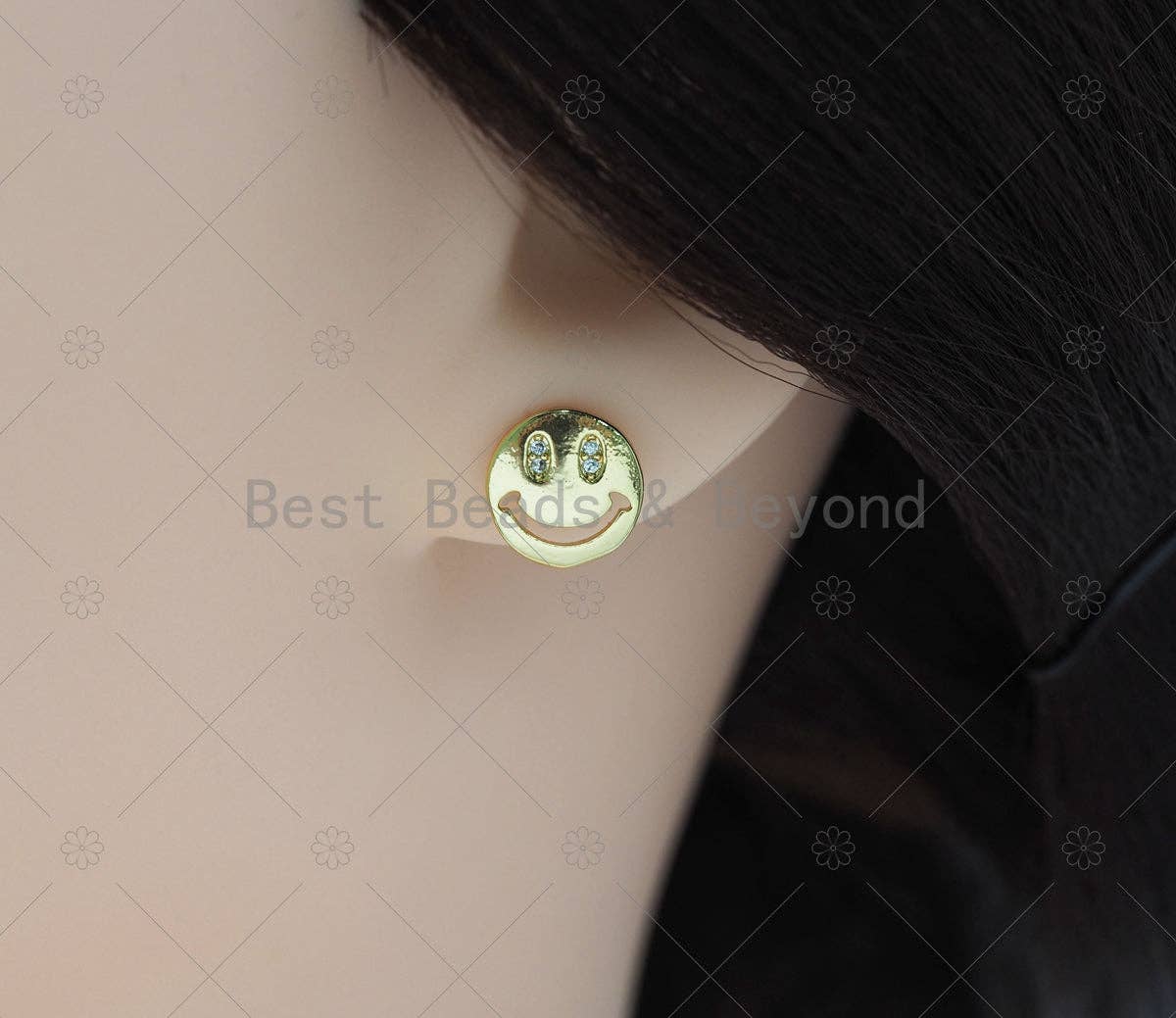 Smiley Face Earrings, Sku#LD178