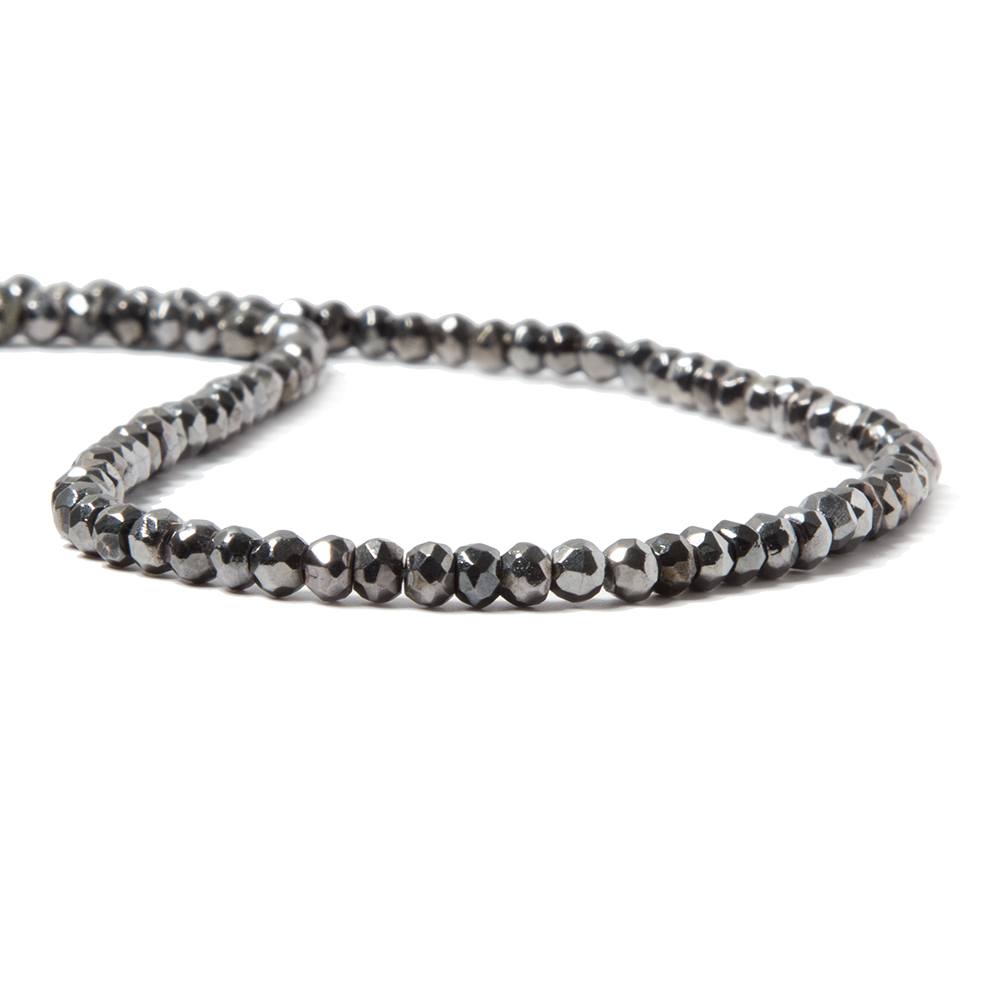 3.5-4mm Metallic Smoky Grey plated Pyrite faceted rondelle Beads 13 inch 102 pcs