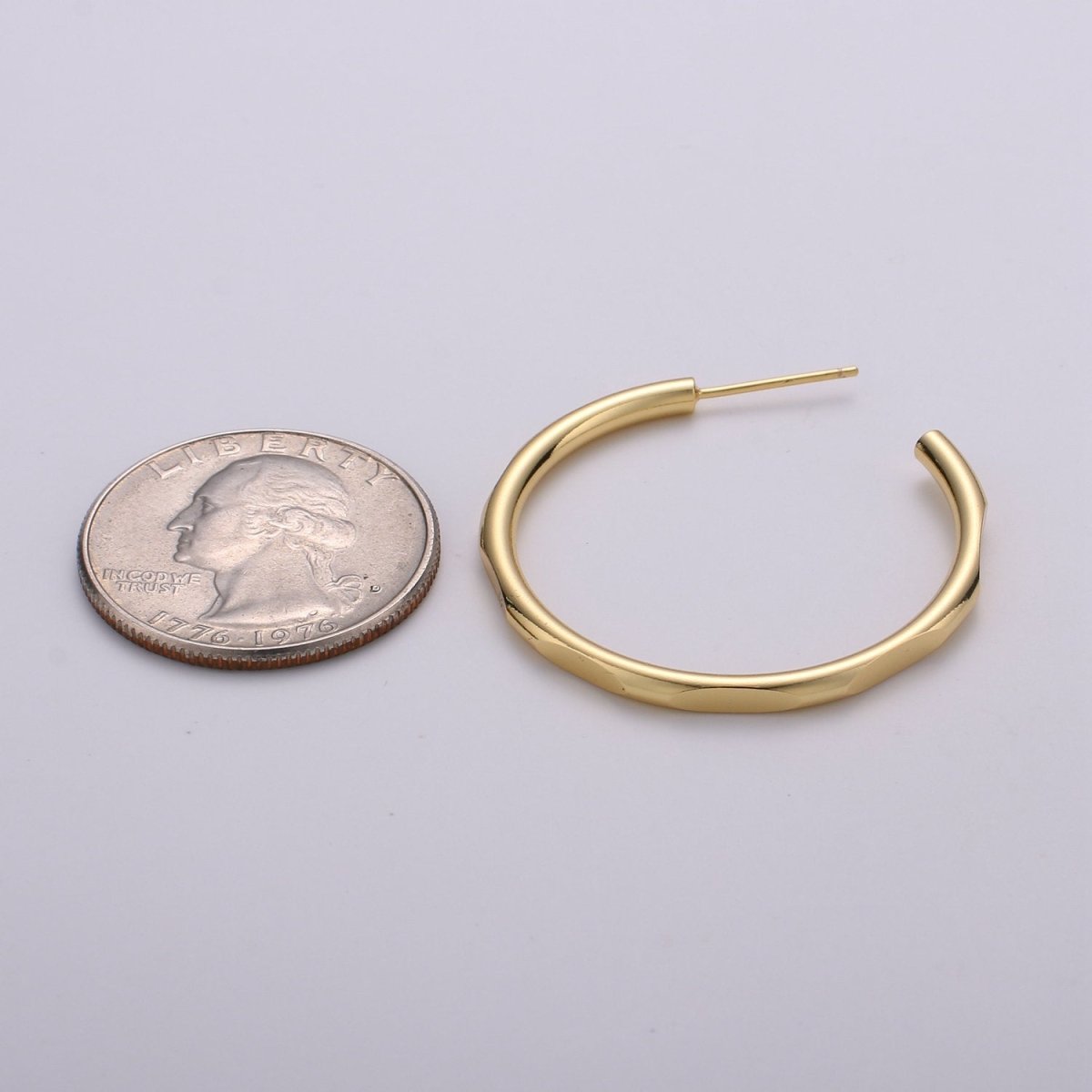 35mm Gold Hoop Earring Minimalist earring for Every day use Earring Simple Hoop Earring Q-175