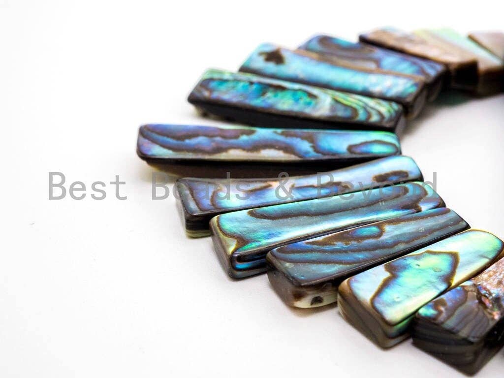 Natural Abalone Shell Graduated Bar Shaped Beads, Analone Fo