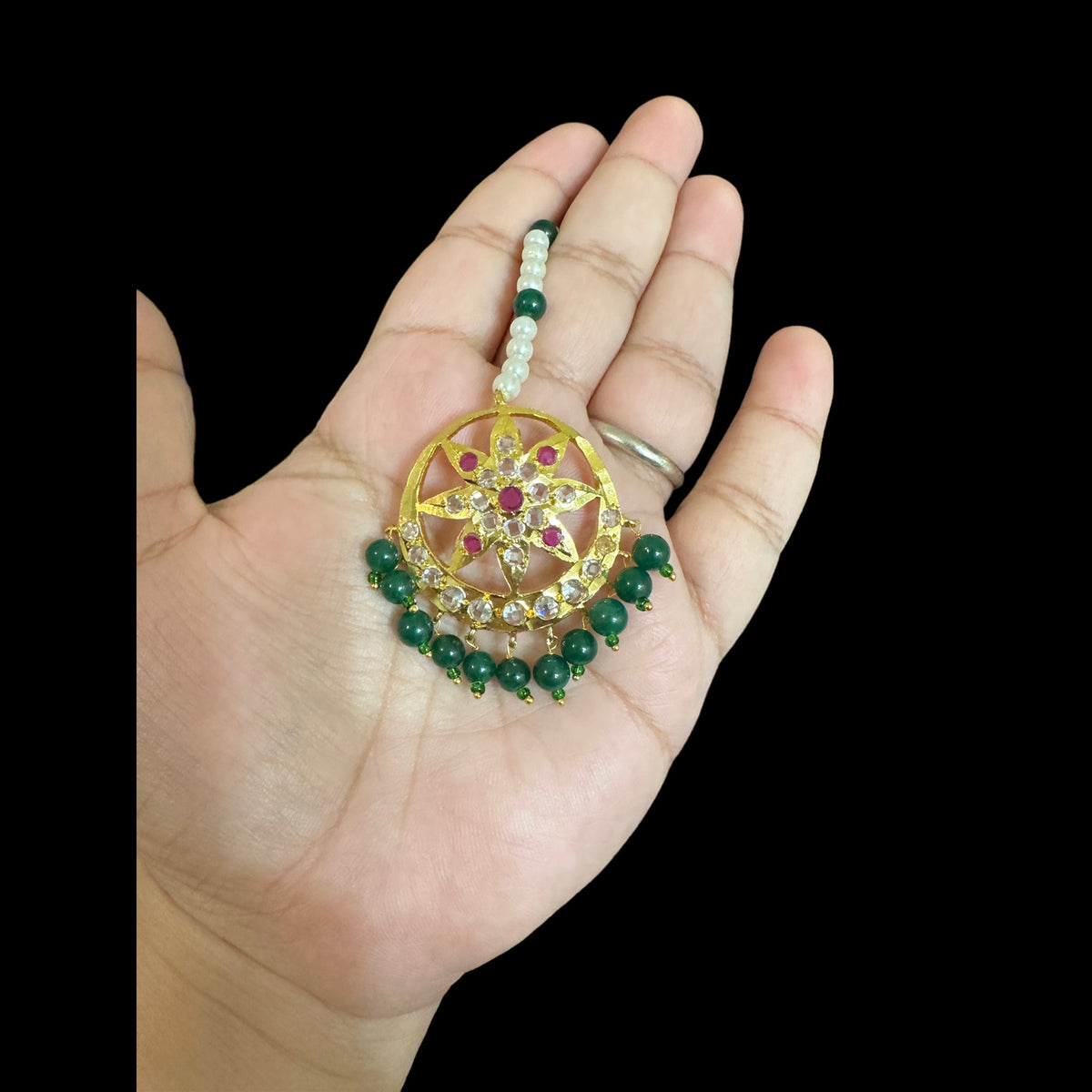 DJTK144 Akbari tika in red green (READY TO SHIP)