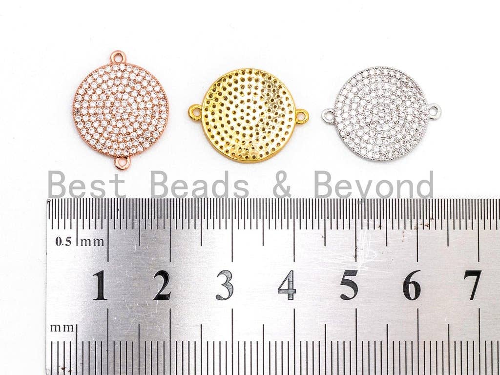 CZ Micro Pave Clear Round Disc Connector, SKU#A84