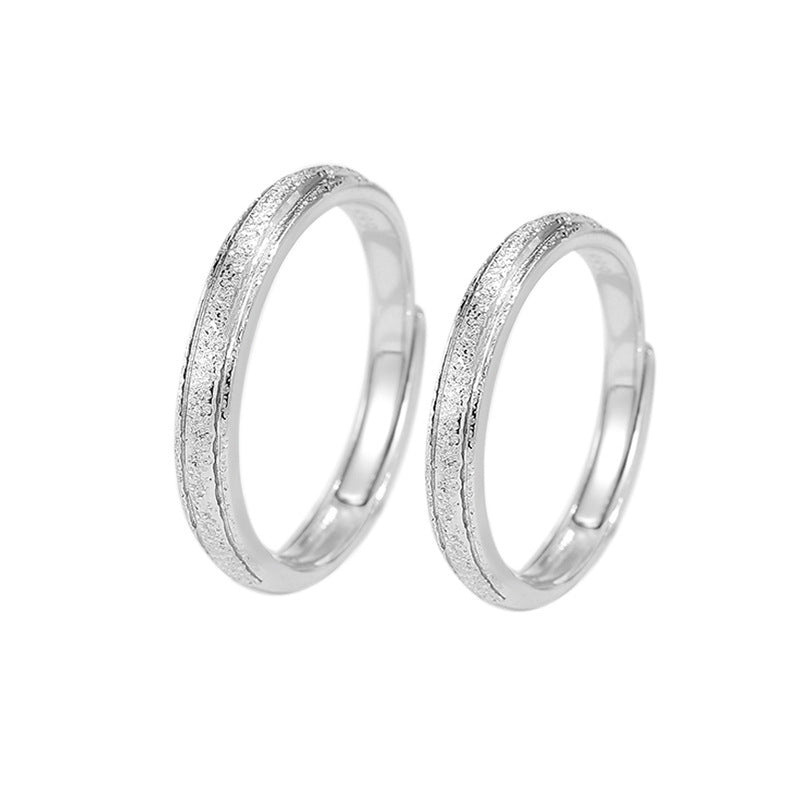 S925 Sterling Silver With You Plain Band Couple Rings, Niche Design Pair Rings, Minimalist Light Luxury & Versatile, Ideal For Gift