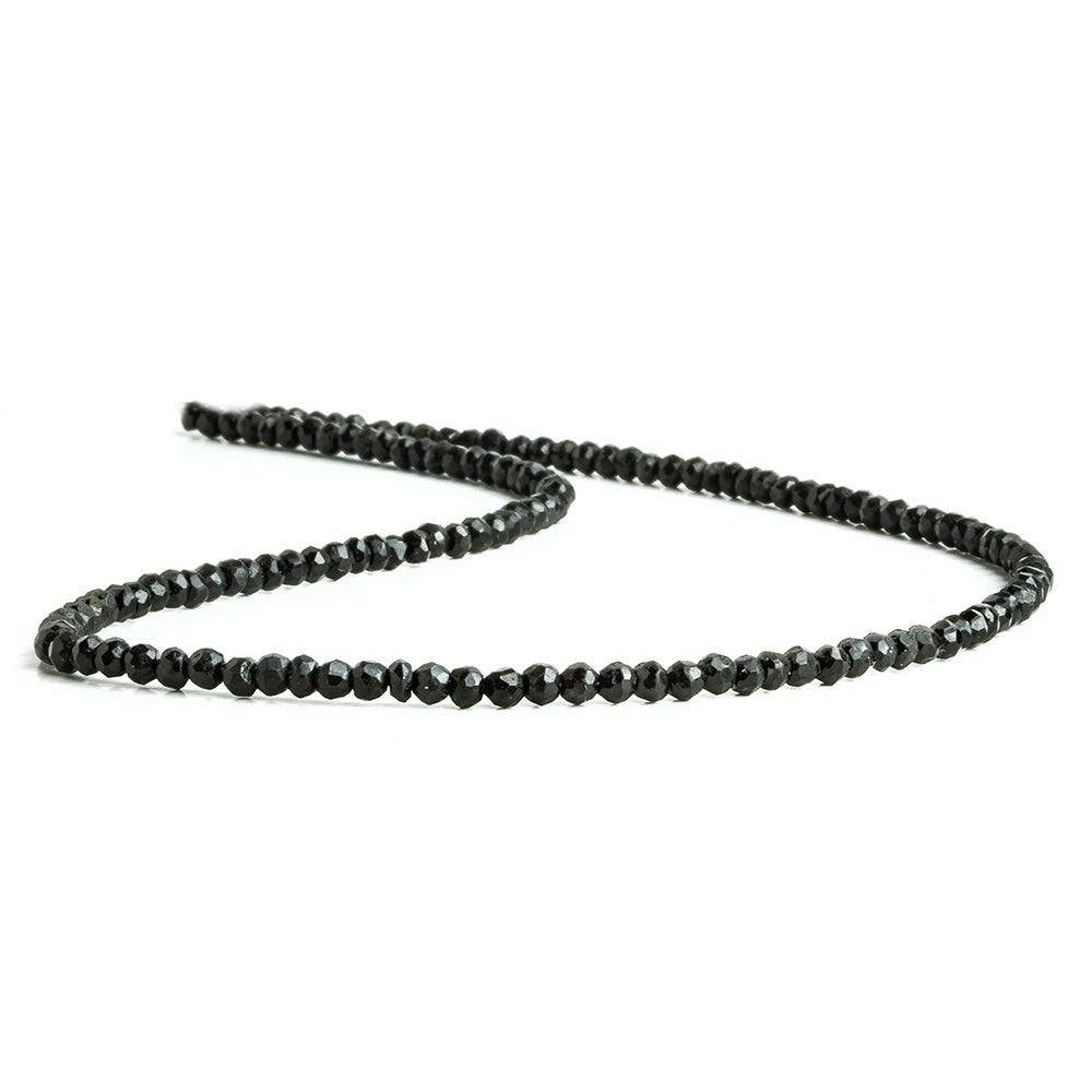 3mm Black Tourmaline Faceted Rondelle Beads 13 inch 134 pieces