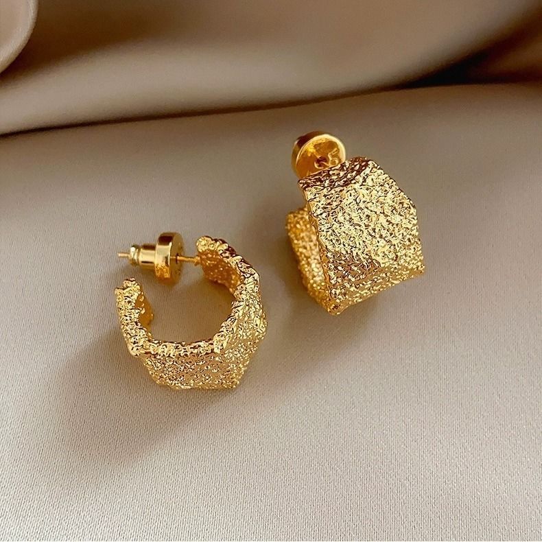 Bold Unique C-shaped Earrings, New Chinese Retro Style, Elegant Lady Hot Sell Studs