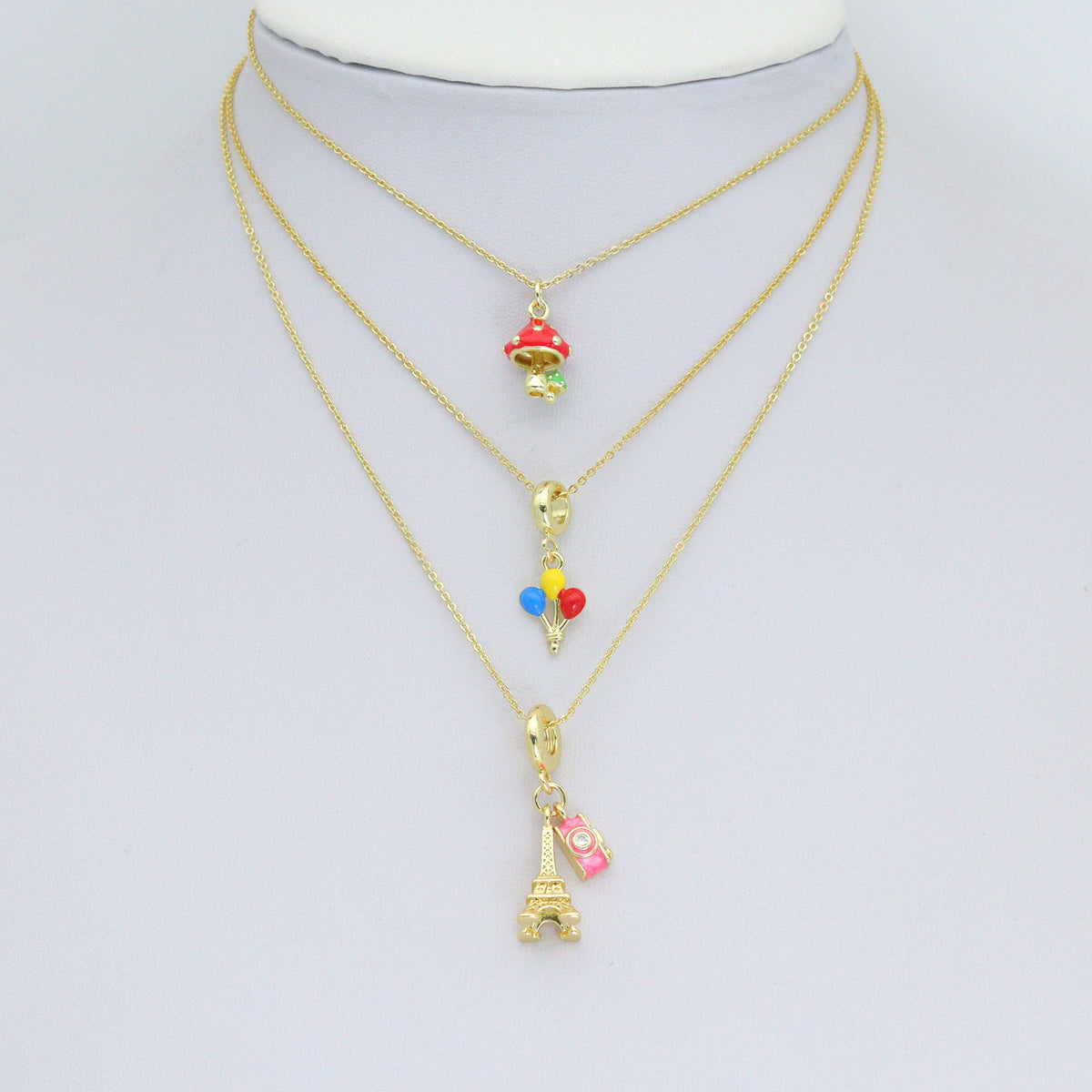 Moon Balloon Eiffel Tower Camera Mushroom Charm sku#LD735