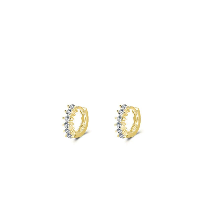 Minimalist Crystal Hoop Earrings in Sterling Silver – Modern Everyday Jewelry for Women