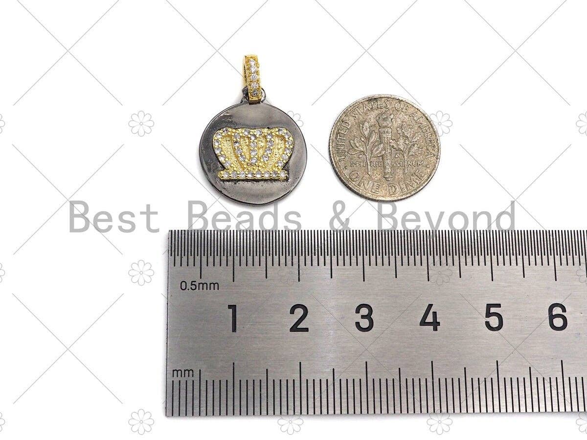 CZ Evil Eye Crown Butterfly Elephant Coin Pendant, sku#L278c