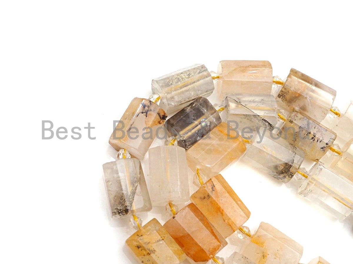 High Quality Natural Picture Quartz Cylinder Facted Beads, Natural Quartz beads, 12x18mm, sku#U666
