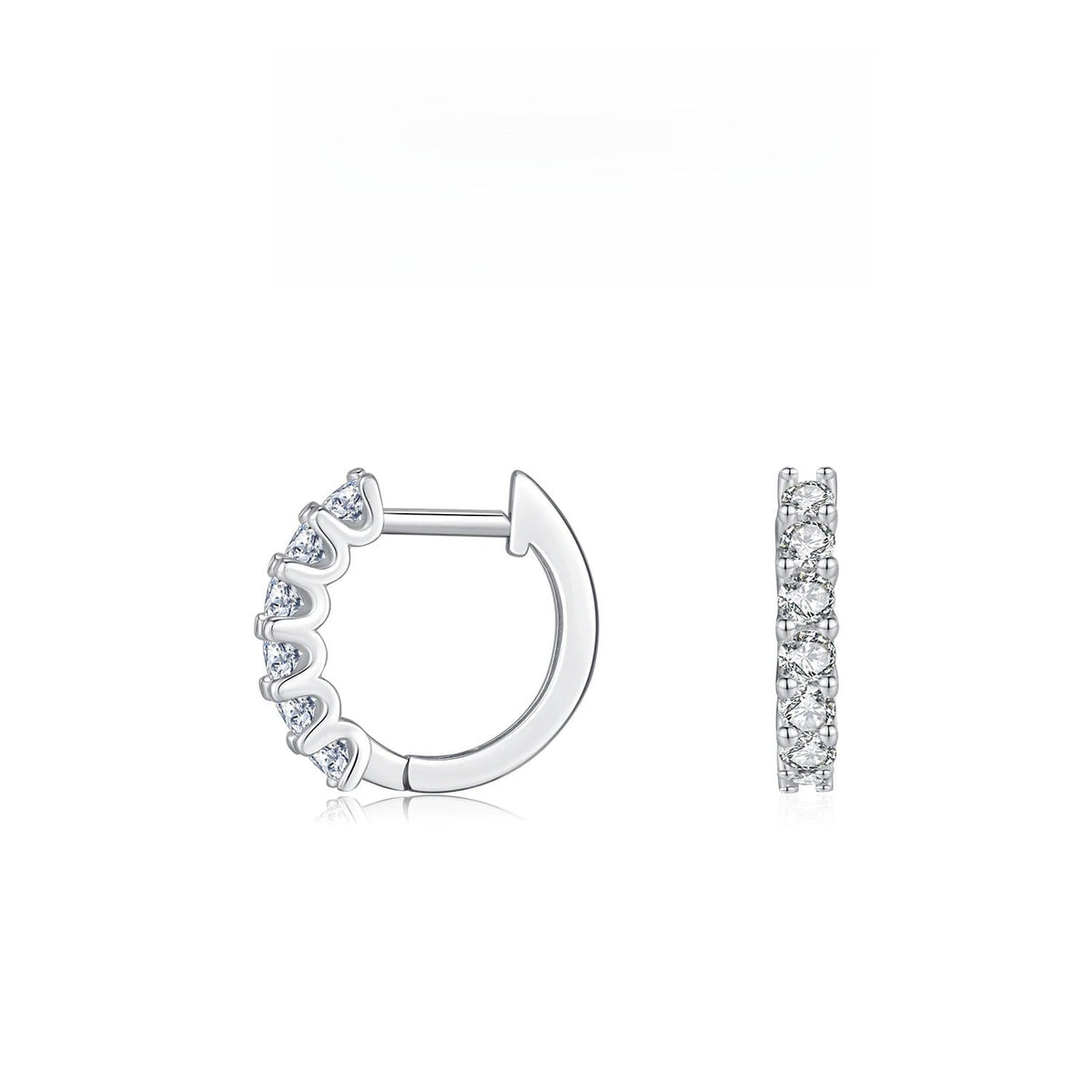 Oval D-Color VVS1 Moissanite Hoop Earrings in Sterling Silver