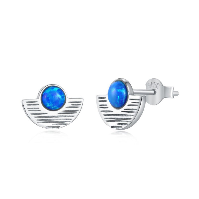 S925 Sterling Silver Opal Earrings For Women Niche Design Style