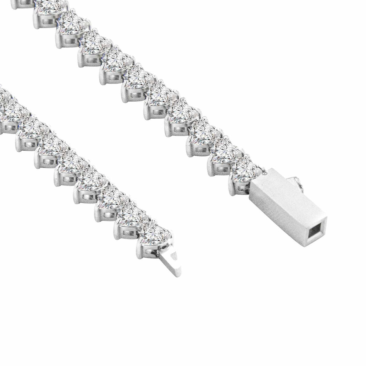 C102W B.Tiff Heart Tennis Necklace/ 4mm
