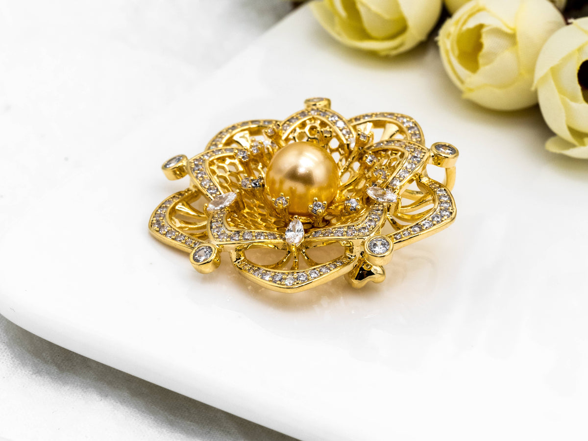 Pave Flower Pin Brooth, P32