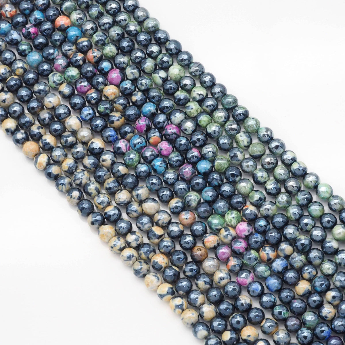 New!!! Mystic Agate Round Faceted Beads, Sku#U1761
