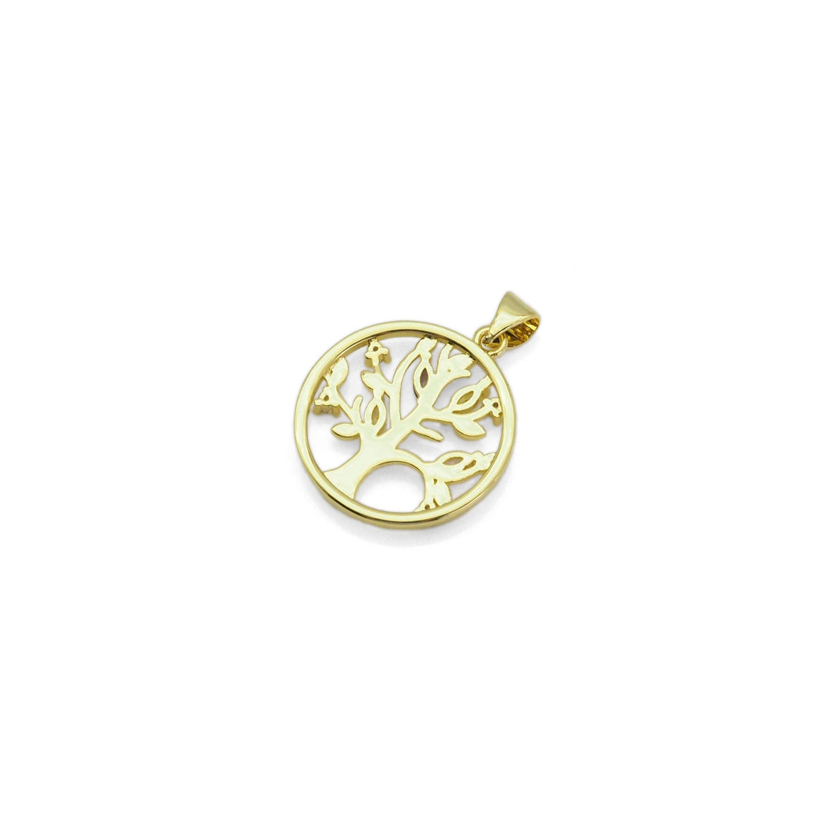 Gold Colorful CZ Tree On Round Ring Charm, Sku#LD421