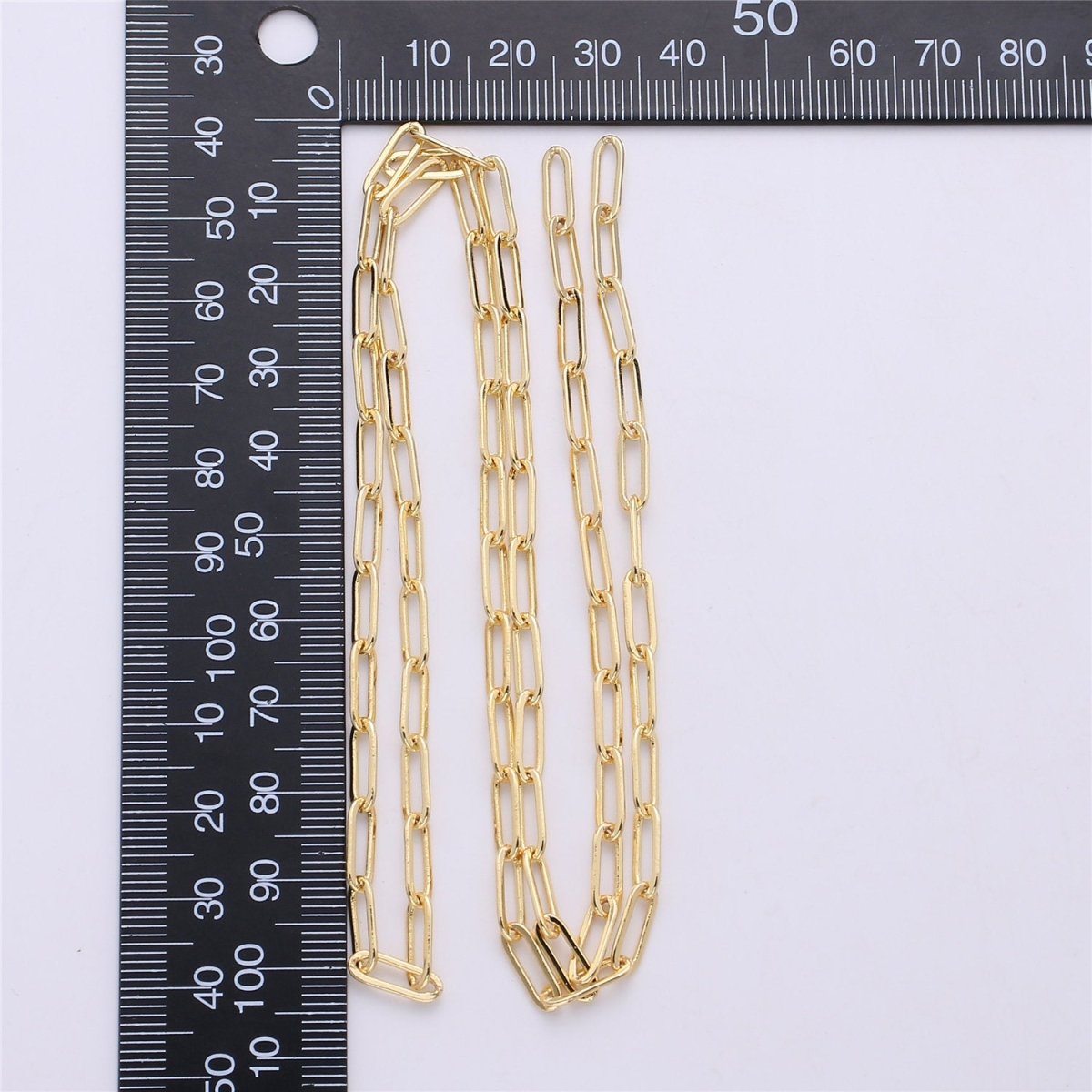 4X11mm 24K Gold Filled PAPERCLIP Elongated Chain, Flat Drawn Rectangle Cable Box Chain Sold By Yard, Bulk Unfinished Chain, White Gold Filled | ROLL-072, ROLL-077, ROLL-179, ROLL-095