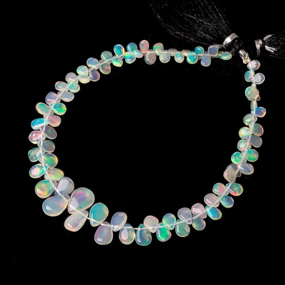 4x3-7x5mm Ethiopian Opal Plain Pears 8 inch 75 beads