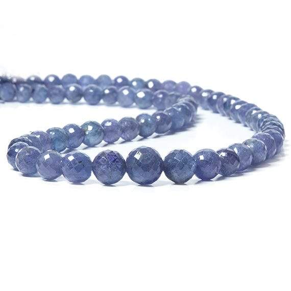 7-10mm Tanzanite faceted round Beads 16 inch 57 pieces