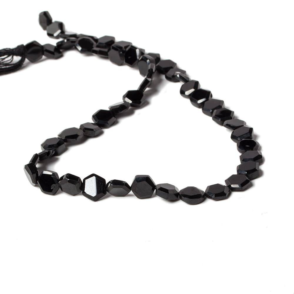 5.5-6mm Black Spinel bezel faceted hexagon beads 13 inch 50 pieces