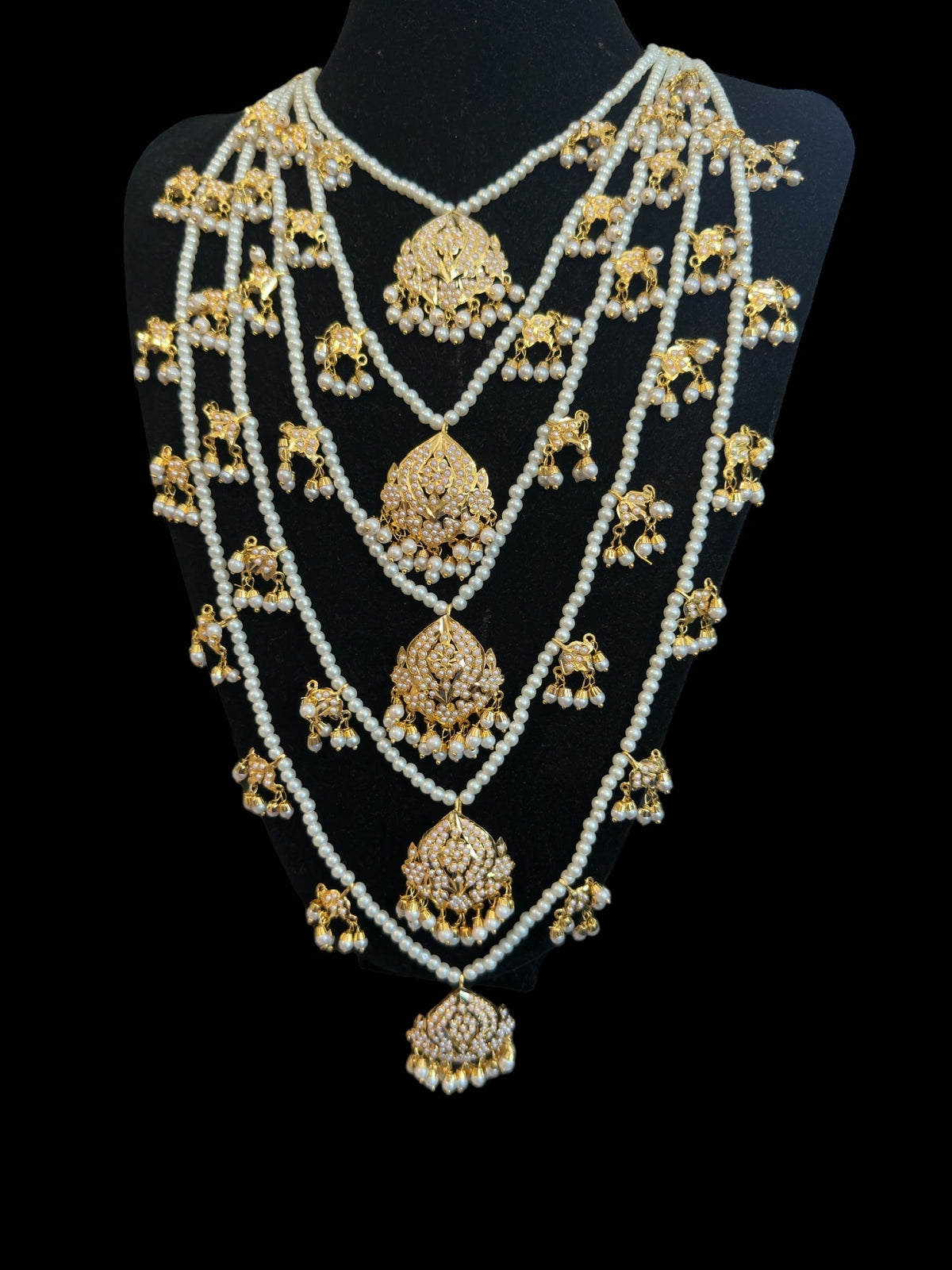 SAT95 Anya jadau multilayered / satlada in pearls ( READY TO SHIP )