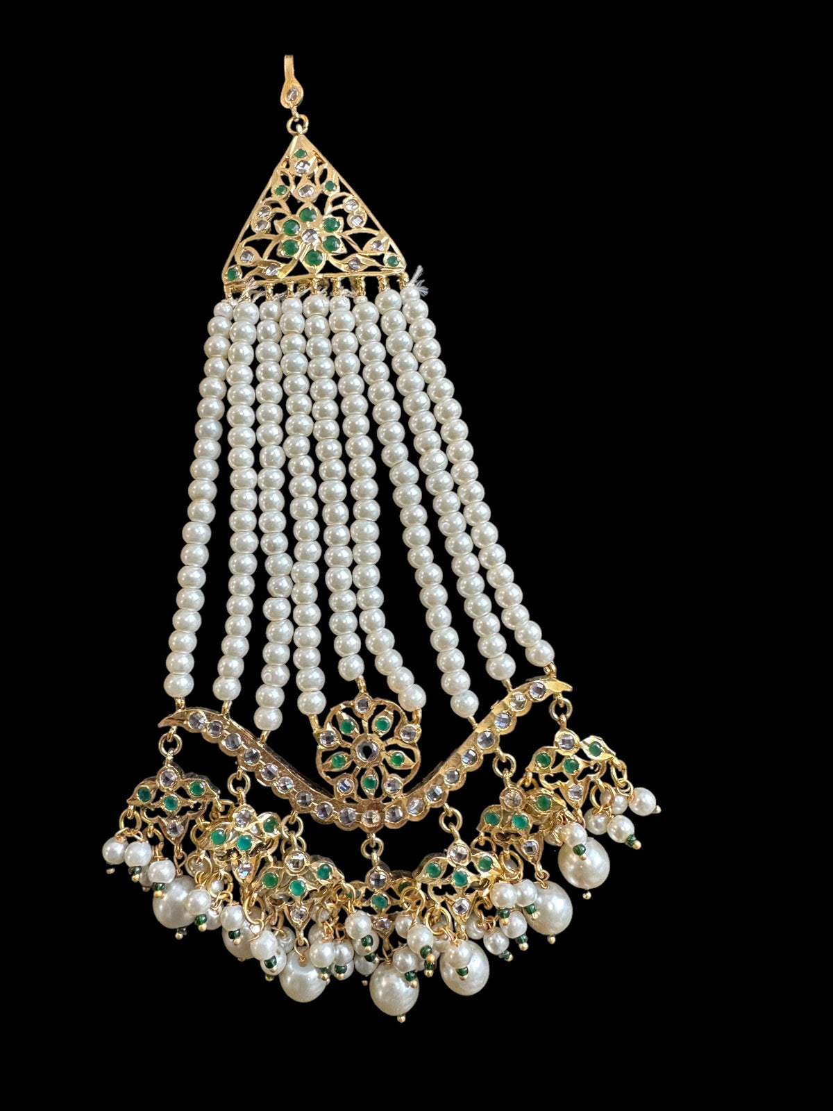 DJHR110 Diya jhoomar in green ( READY TO SHIP )