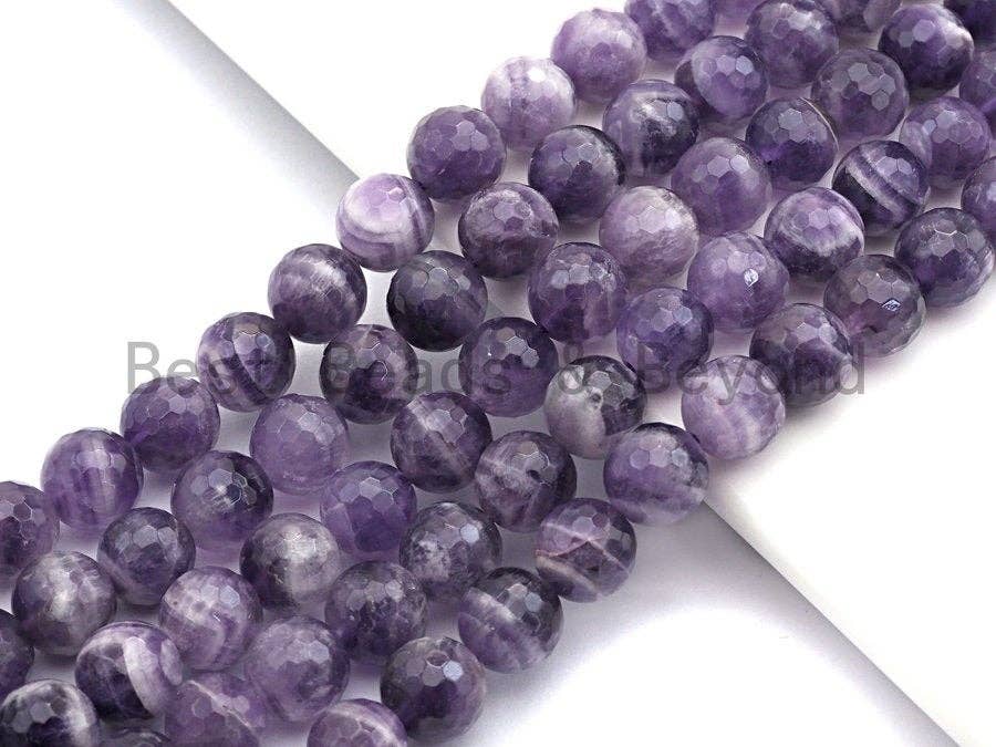 High Quality Natural Dog Teeth Amethyst, Round Faceted 6mm/8mm/10mm,sku#U484