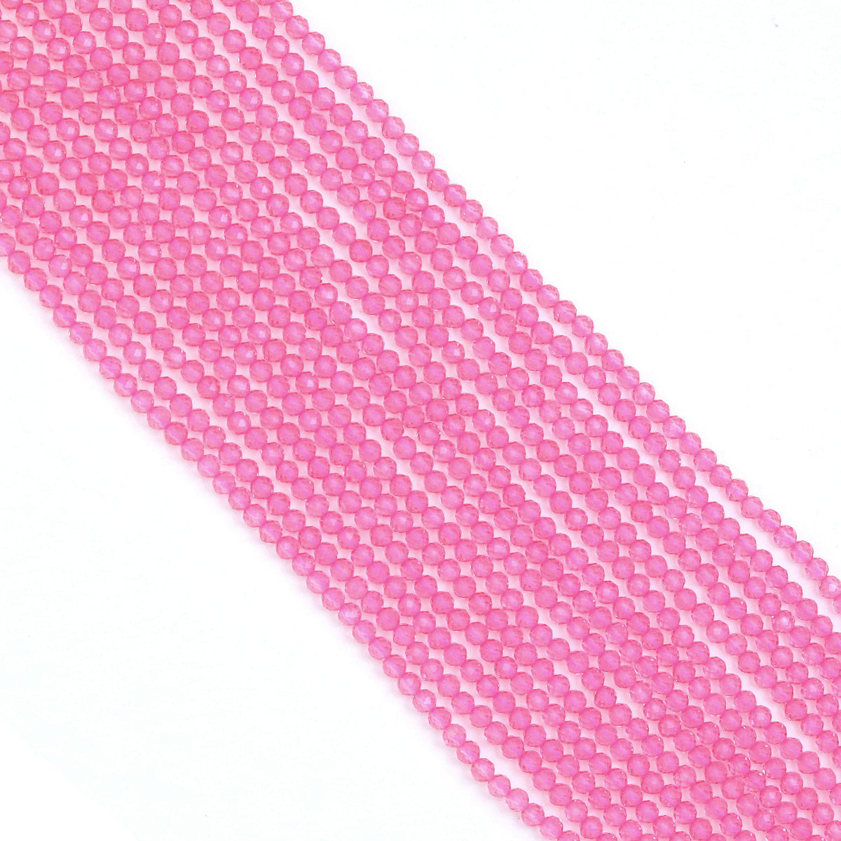 3mm Pink Crystal Round Faceted Beads, Sku#U1865