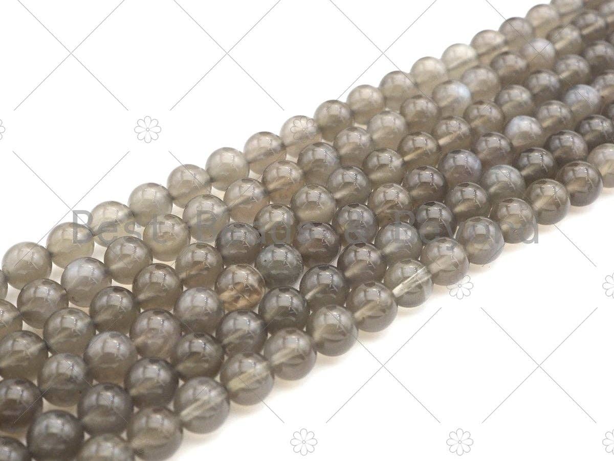 Top Quality Natural Black Moonstone Round Smooth Beads, 6mm/8mm/10mm High Polished Black Moonstone Beads,15.5" Full Strand, sku#U992
